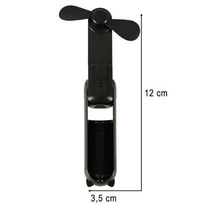 Kofi Breeze - Składany wiatraczek 2w1 z USB czarny