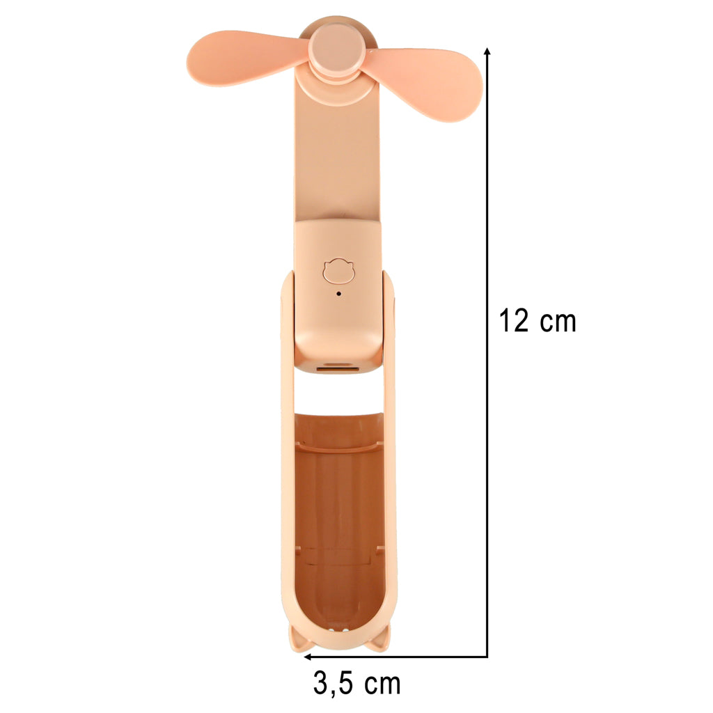 Kofi Breeze - Składany wiatraczek 2w1 z USB różowy