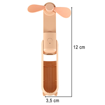 Kofi Breeze - Składany wiatraczek 2w1 z USB różowy